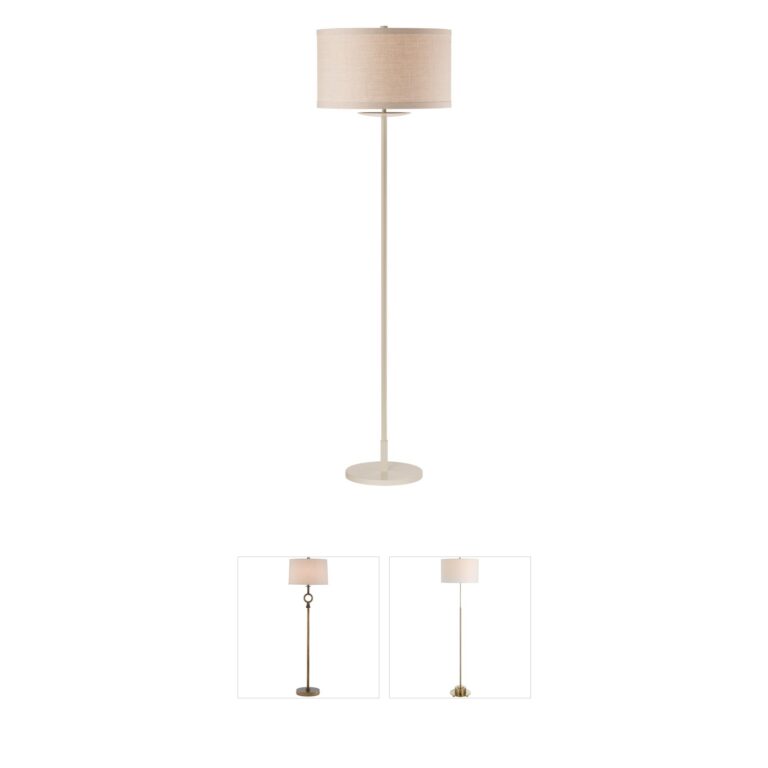 Visual Comfort Signature Collection kate spade new york Walker Light Cream Floor Lamp with Natural Linen Shade