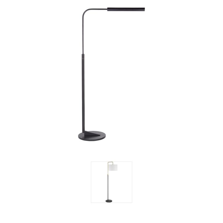 Visual Comfort Signature Collection Ian K. Fowler Austin Aged Iron Adjustable LED Floor Lamp