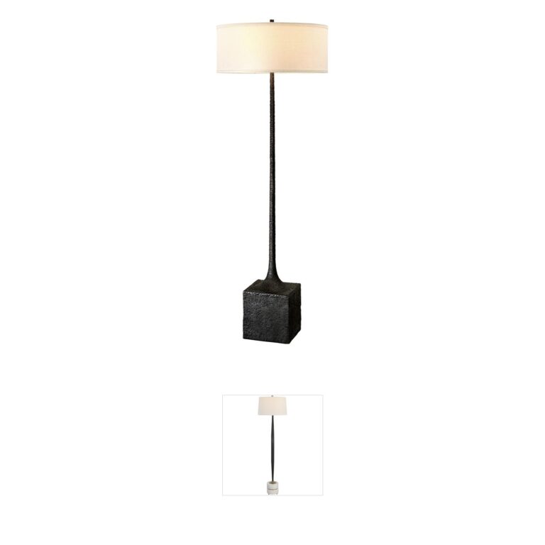Troy-CSL Brera Tortona Bronze Floor Lamp with Linen Shade