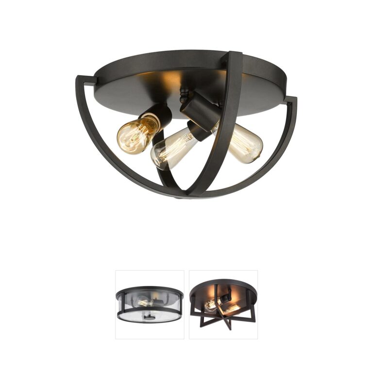 Golden Lighting Colson 3-Light Etruscan Bronze Steel Flush Mount