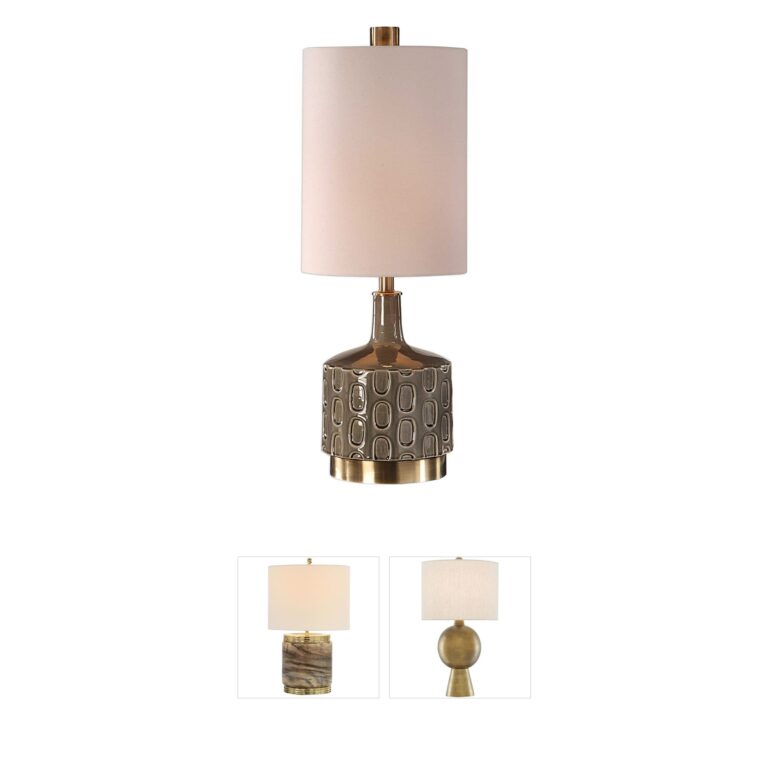 Uttermost Darrin Crackled Blue Gray Ceramic Table Lamp