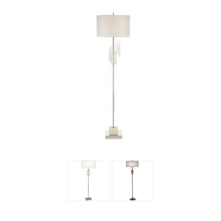 John-Richard Furls Of White 68.5" Brass and Metal Floor Lamp