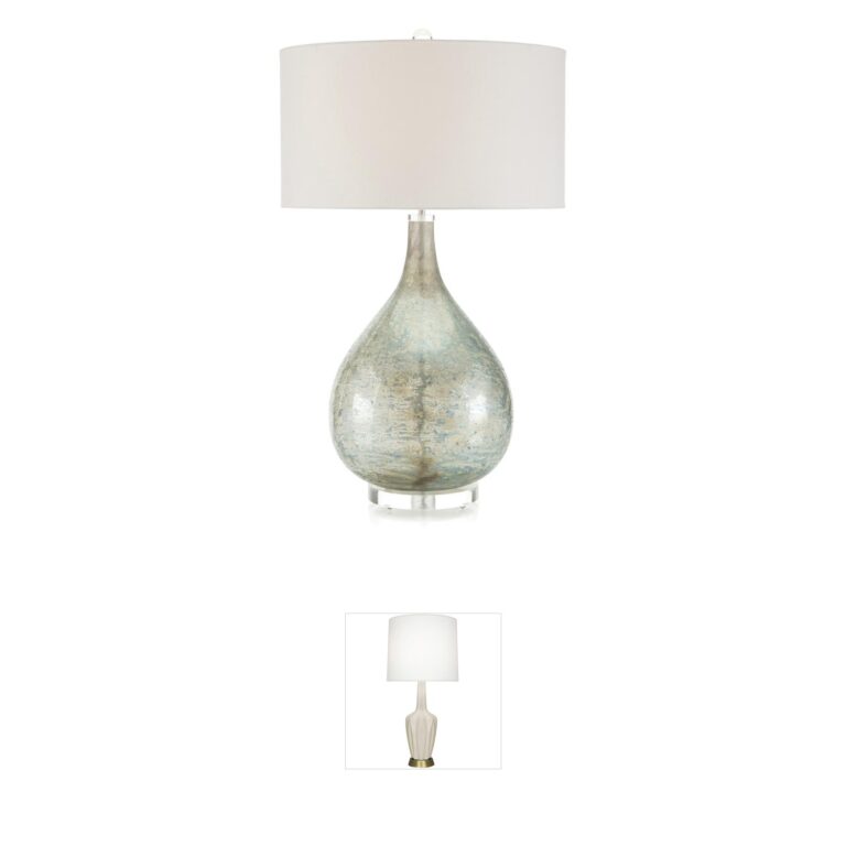 John-Richard Deep Collection Ocean Blue Metal Table Lamp