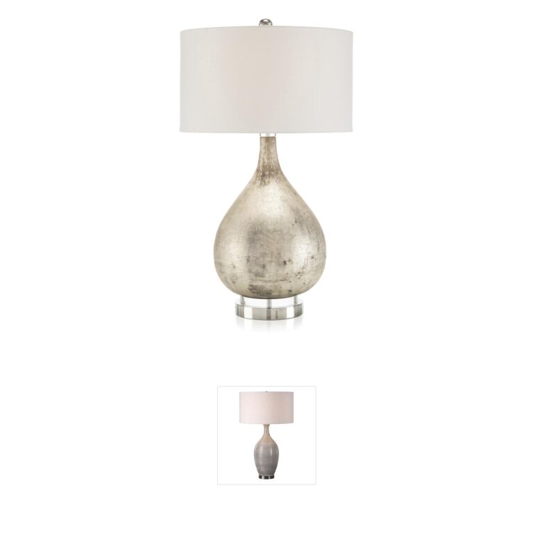 John-Richard Leah Weathered Silver Brass Table Lamp