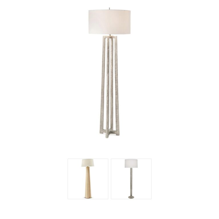 John-Richard Leah 64" Nickel Plated Stone and Marble Floor Lamp