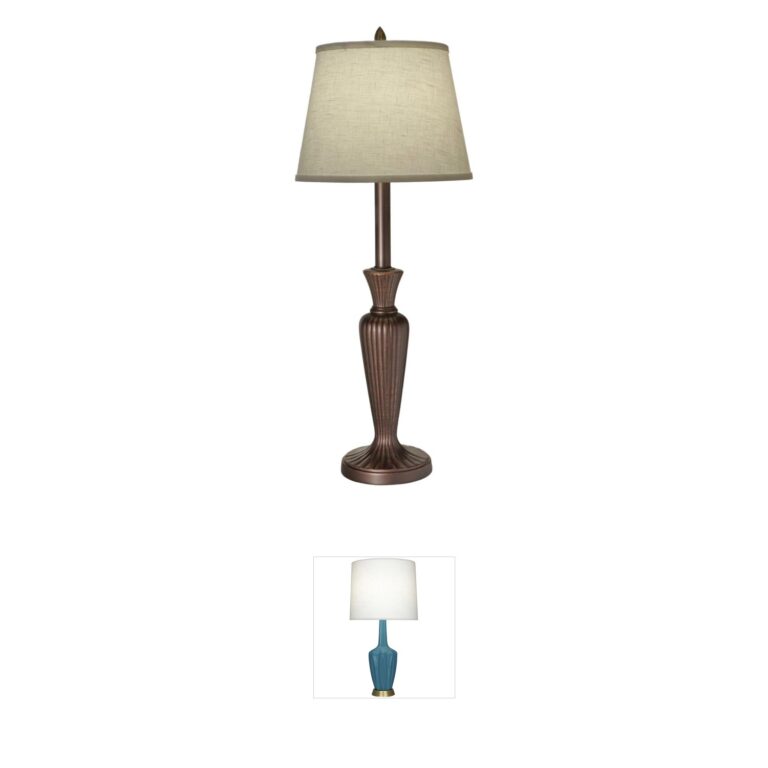 Stiffel Ellie Oxidized Bronze Table Lamp with Cream Aberdeen Shade