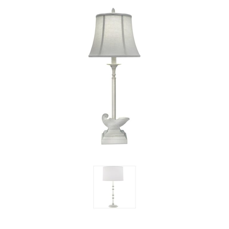 Stiffel Ellie Distressed White Buffet Table Lamp