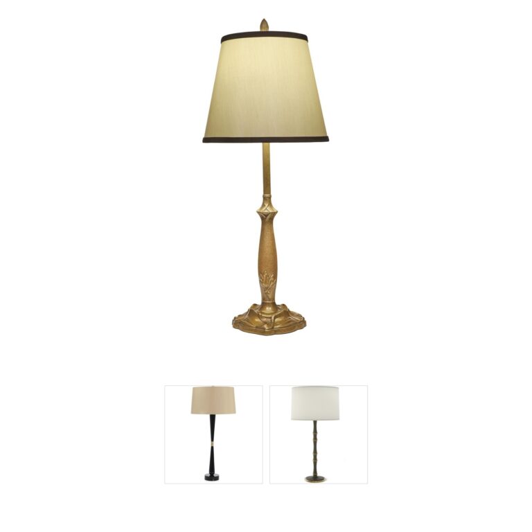 Stiffel Ellie French Gold Buffet Table Lamp with Silksheen Shade