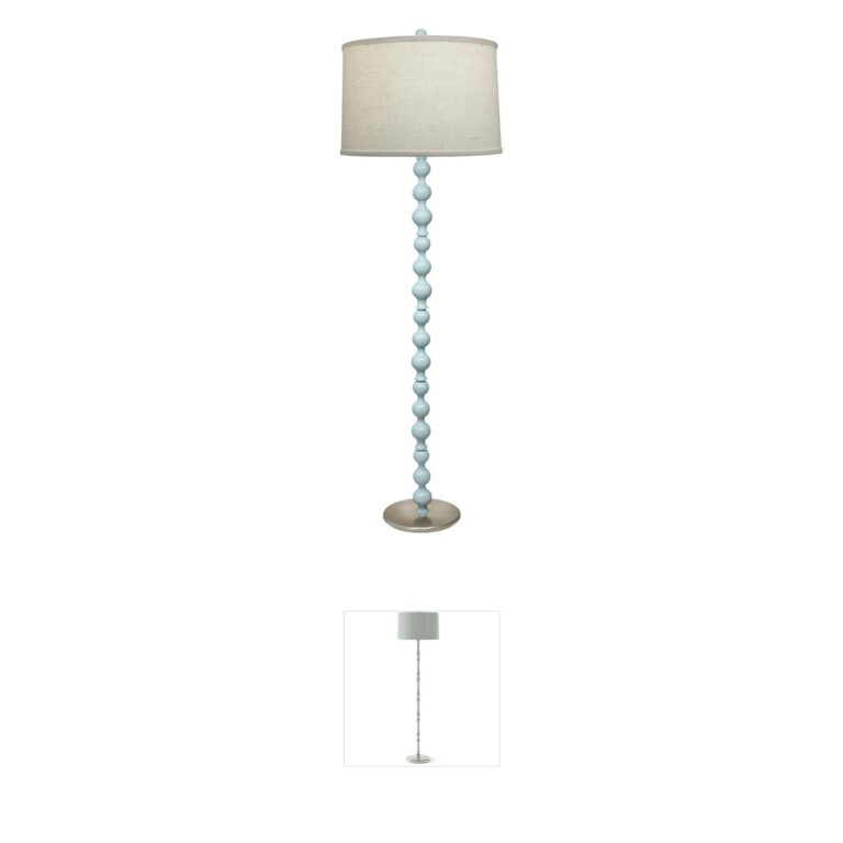 Stiffel Ellie 62-Inch Light Blue and Satin Nickel Floor Lamp