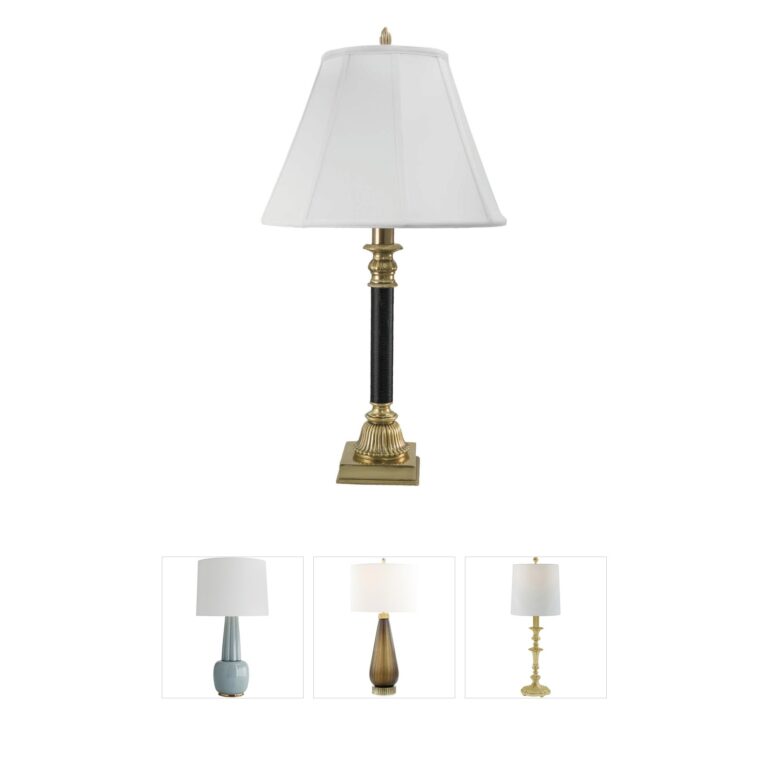 Stiffel Ellie Burnished Brass Table Lamp with Silk Shade