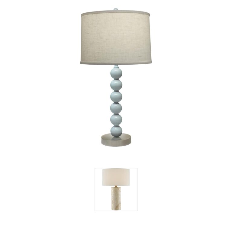 Stiffel Ellie 25-Inch Light Blue and Satin Nickel Table Lamp