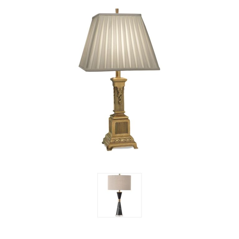 Stiffel Ellie French Gold Table Lamp with Oyster Silksheen Box Pleat Shade