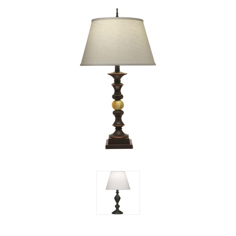 Stiffel Ellie Oxidized Bronze Table Lamp with Cream Aberdeen Shade