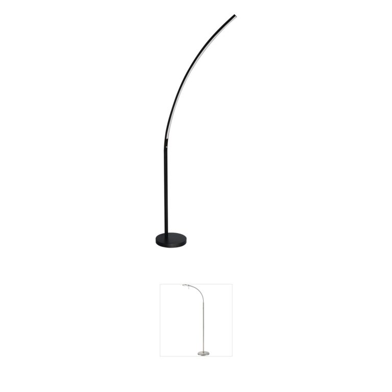 Dainolite Modern LED Arched Floor Lamp - Matte Black