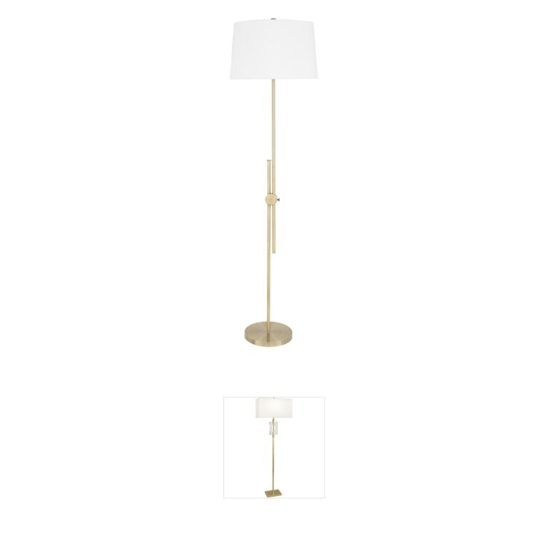 Surya Jace Brass & White Shade Floor Lamp