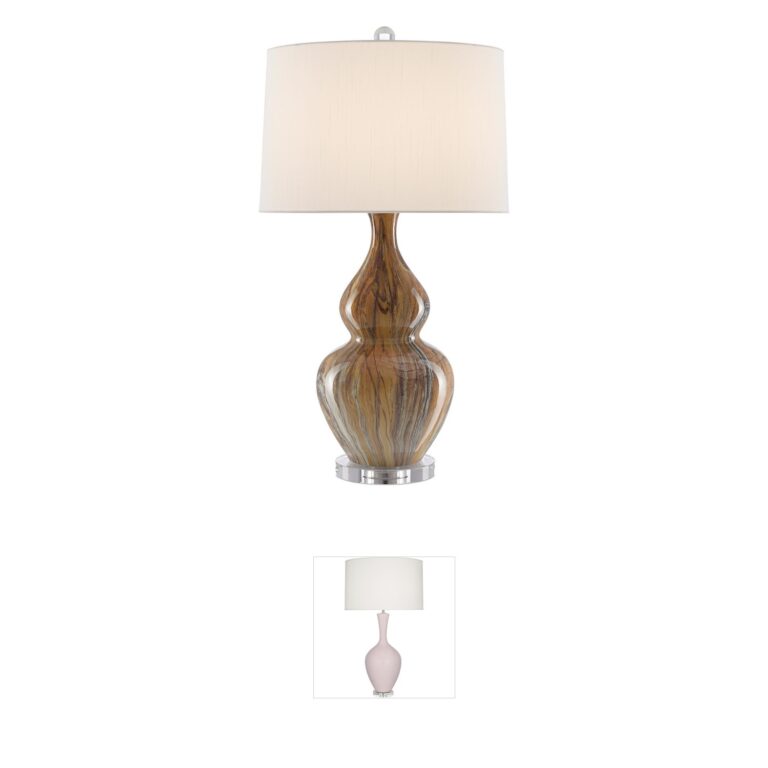 Currey & Company Kolor Earth Ceramic and Optic Crystal Table Lamp