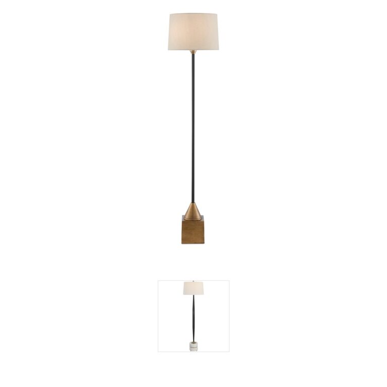 Currey & Company Keeler Antique Brass/Black Floor Lamp