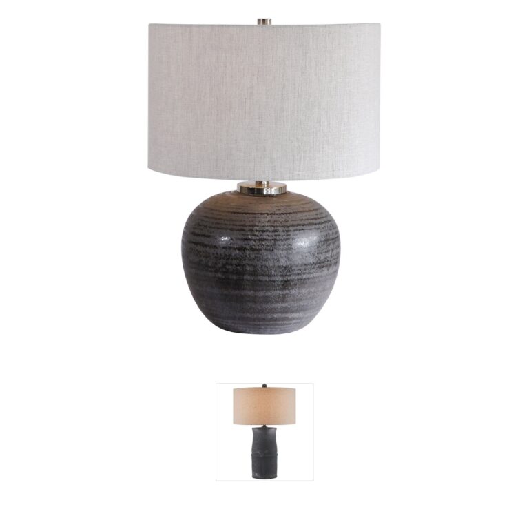 Uttermost Mikkel Charcoal Ceramic Table Lamp