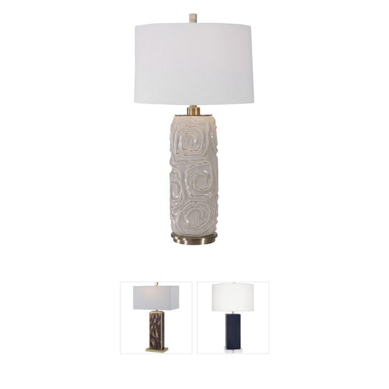 Uttermost Zade Warm Gray Ceramic Table Lamp