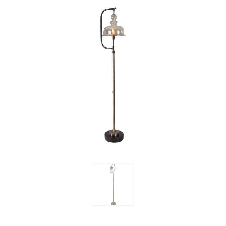 Uttermost Elieser Light Amber Glass Floor Lamp