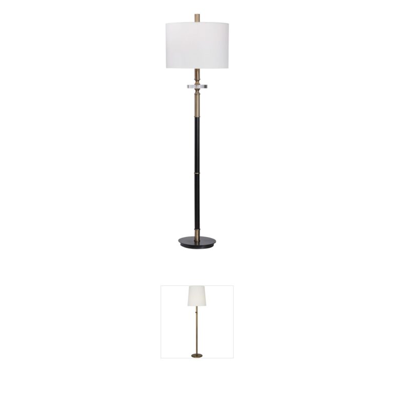 Uttermost Maud Aged Black Steel Floor Lamp