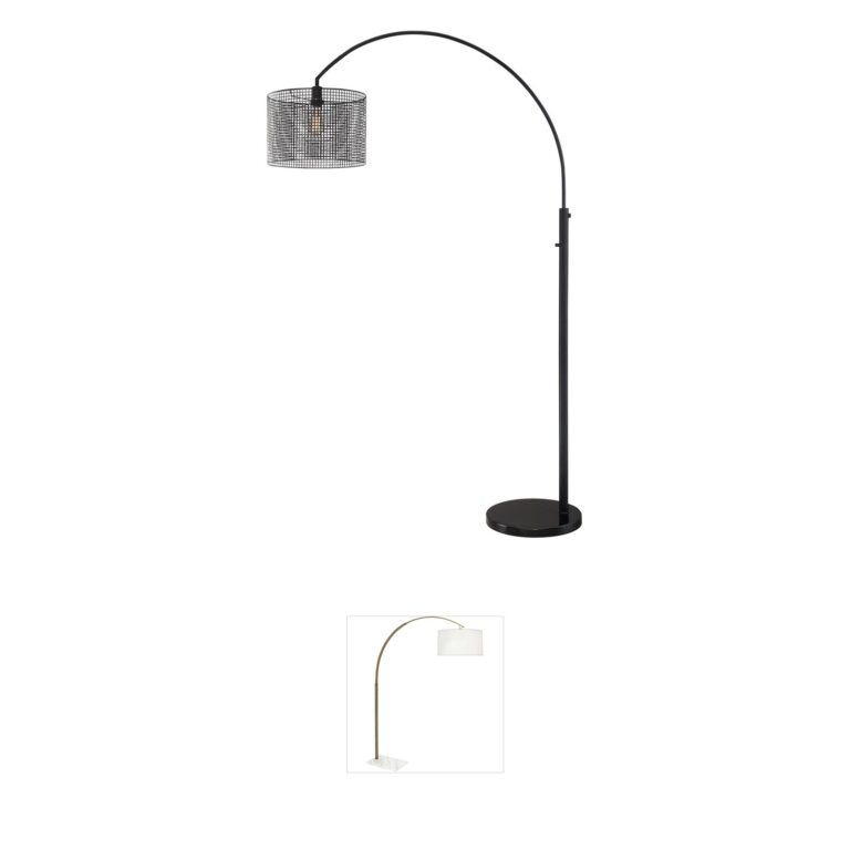 Lite Source Hamilton Black Metal Arc Floor Lamp
