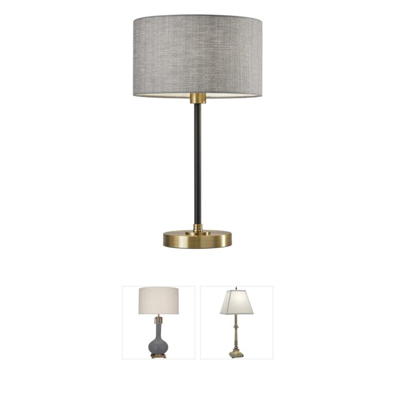 Adesso Bergen Black & Antique Brass Table Lamp