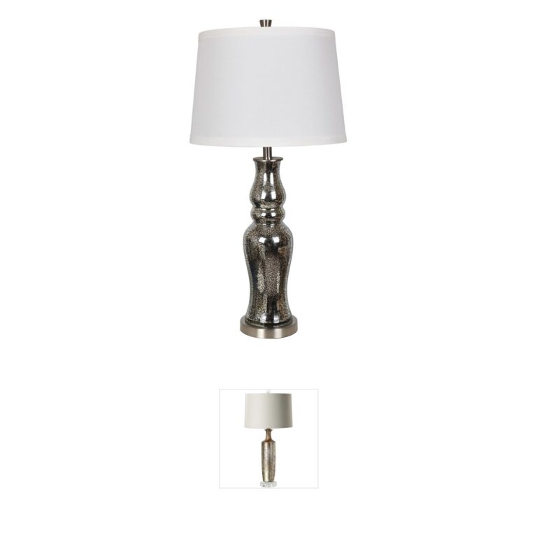 Crestview Collection Chloe Black Mercury Glass Table Lamp