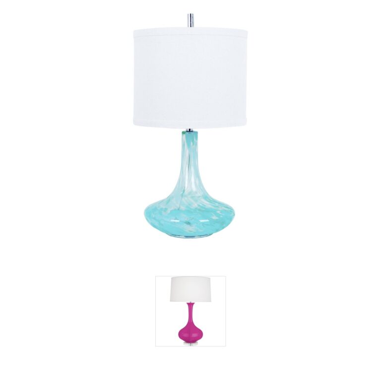 Crestview Collection Pasha 32-Inch Light Blue Glass Table Lamp