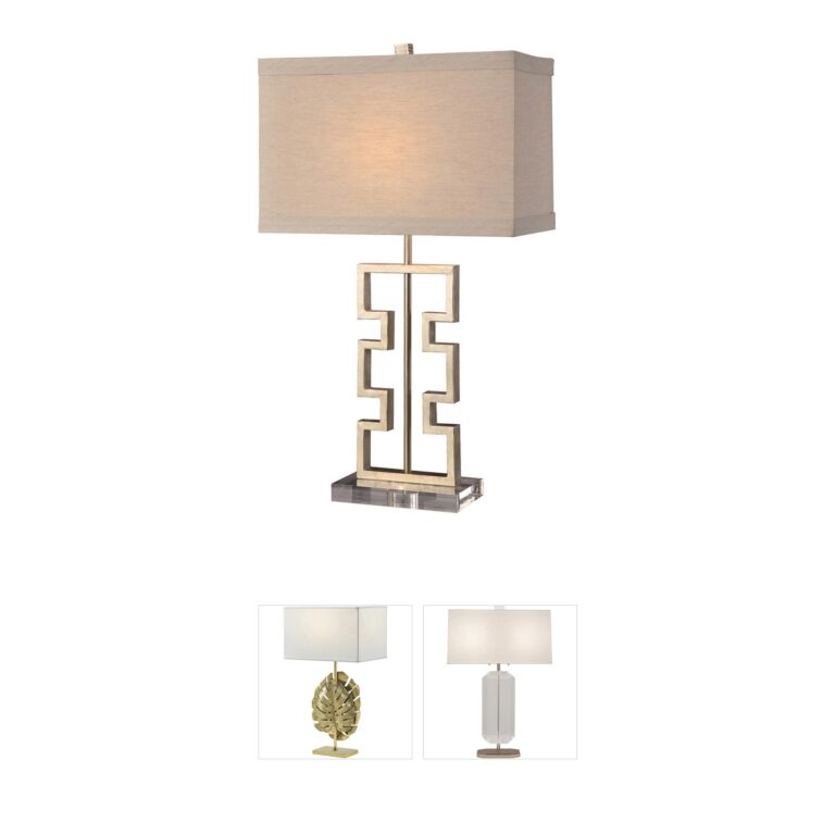 Crestview Collection Azteca Silver Leaf and Crystal Table Lamp