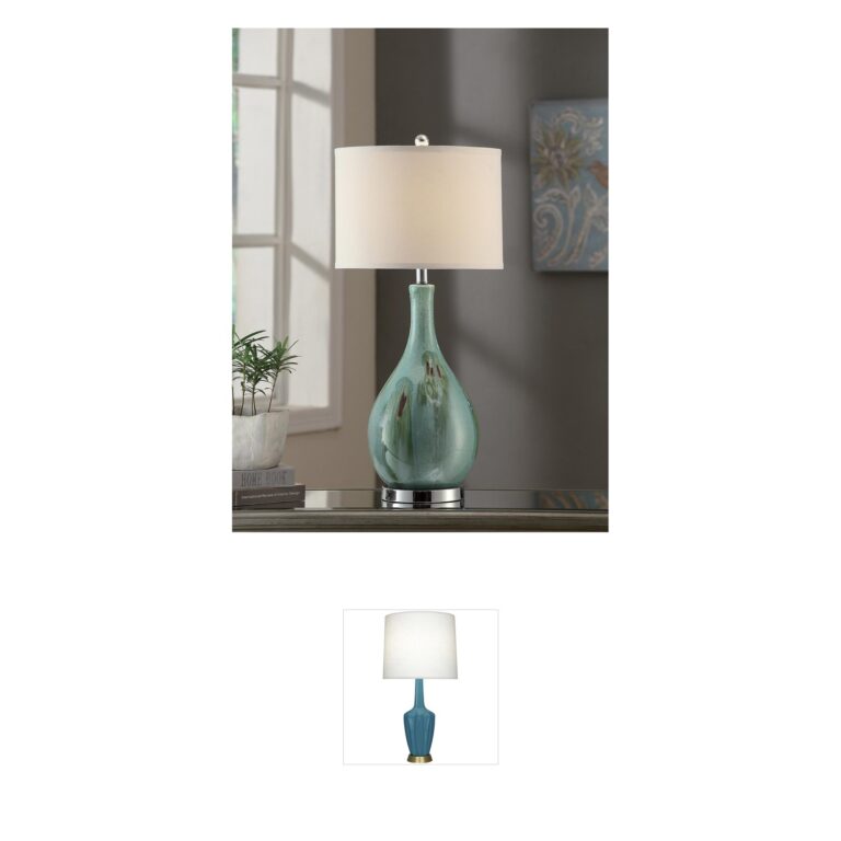 Crestview Collection Seascape Glazed Blue Ceramic Table Lamp