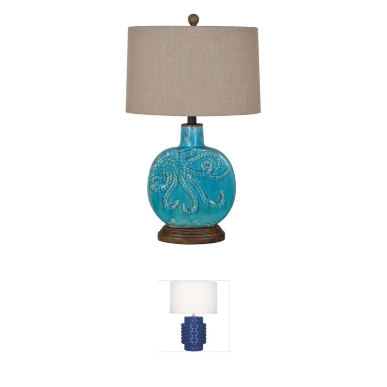 Crestview Collection Deep Ocean Antique Turquoise Ceramic Table Lamp