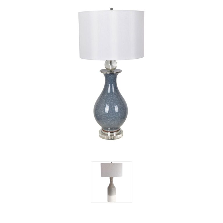 Crestview Collection Francis Blue Crackle & Crystal Table Lamp
