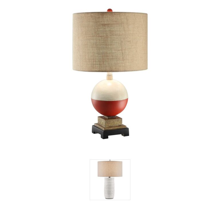 Crestview Collection Bobber Resin Table Lamp with Burlap Shade