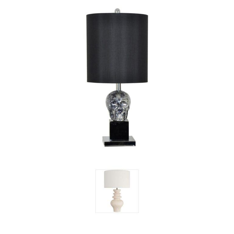 Crestview Collection Black Skull 27-Inch Resin and Black Mercury Table Lamp