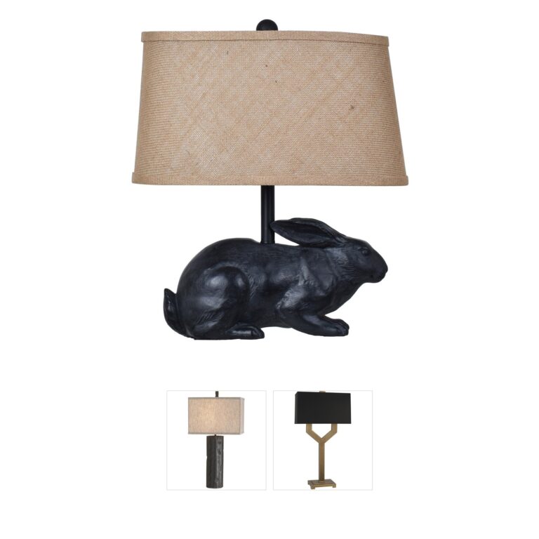 Crestview Collection Rabbit Resin Table Lamp Set of 2