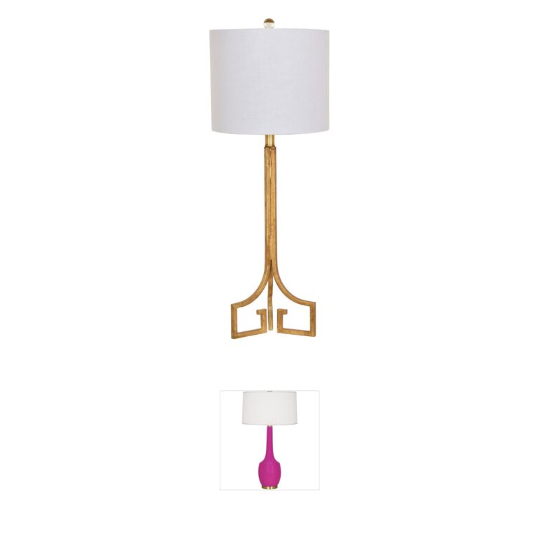 Crestview Collection Lux Gold Leaf Metal Table Lamp