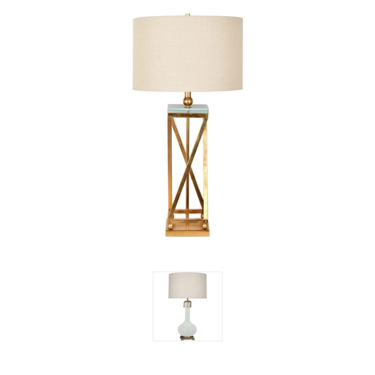 Crestview Collection Aria Gold Leaf and Crystal Table Lamp