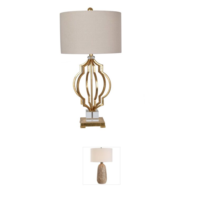 Crestview Collection Parisian Gold Leaf Metal Table Lamp