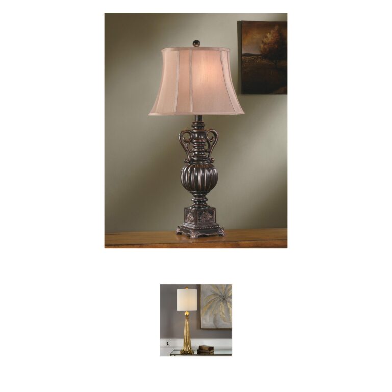 Crestview Collection Moira Resin Table Lamp with Beige Fabric Shade