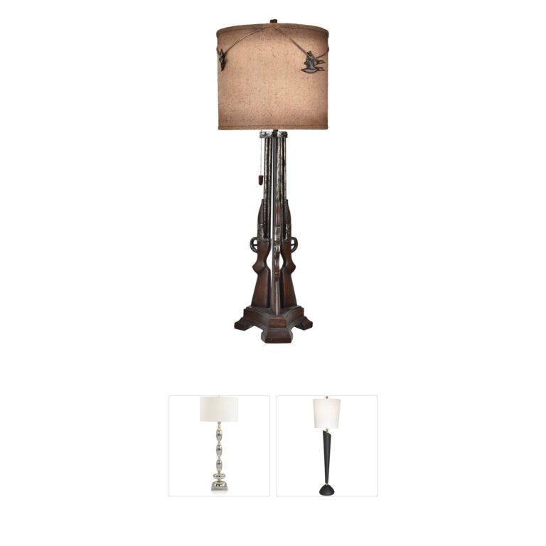 Crestview Collection Shot Gunmetal Burlap Table Lamp