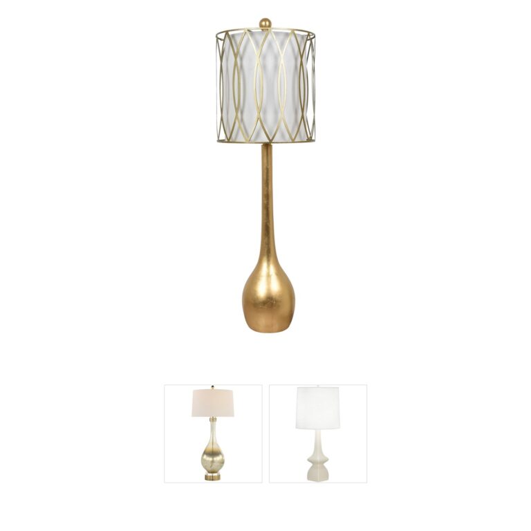 Crestview Collection Carrington 39-Inch Gold Leaf Resin Table Lamp