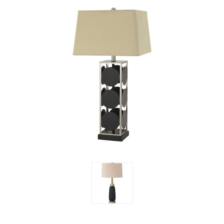 CAL Lighting Hanson Black & Antique Silver Table Lamp