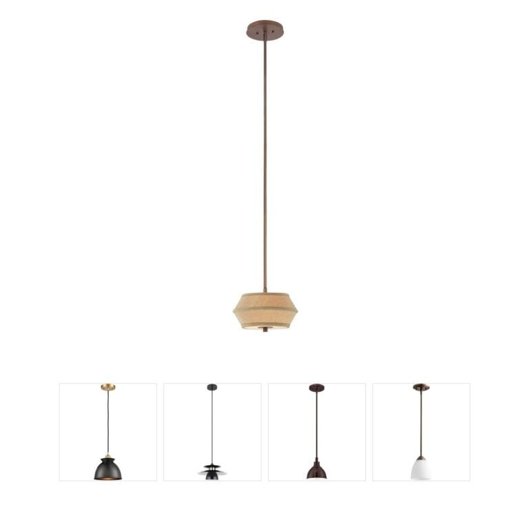 Dolan Designs Sunrise Collection Toast Fabric Shade Mini Pendant