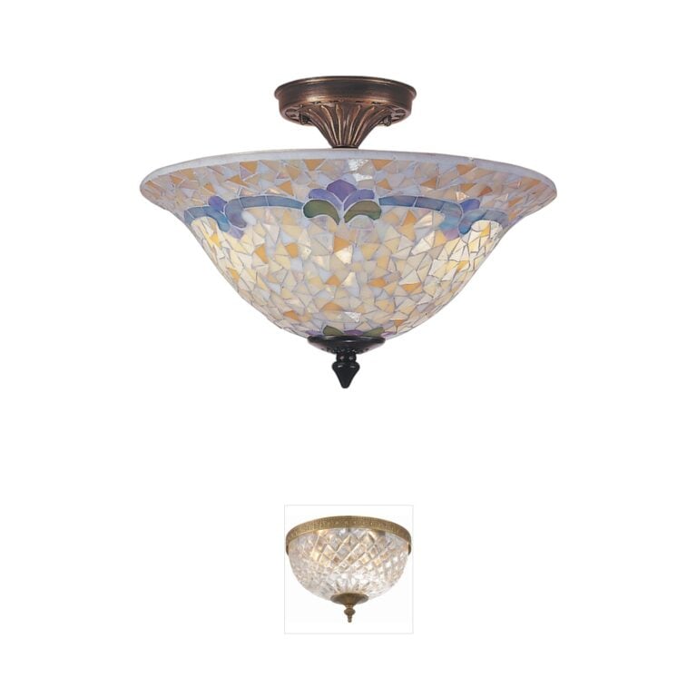 Dale Tiffany Evelyn Antique Brass Flush Mount