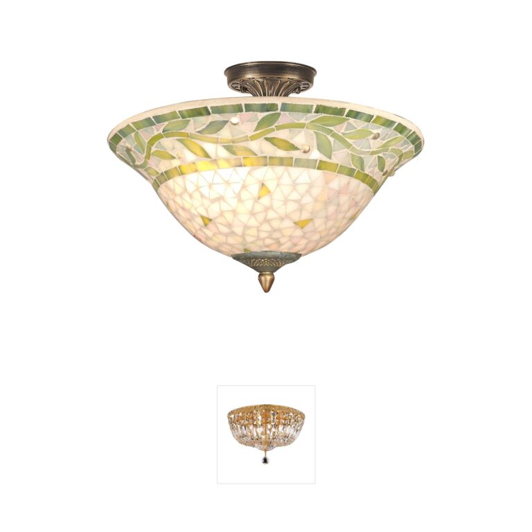 Dale Tiffany Evelyn Antique Brass Mosaic Flush Mount