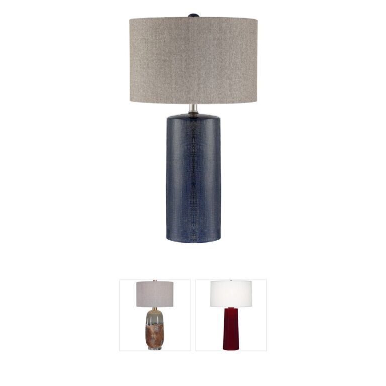 Lite Source Jacoby Navy Blue Metal Table Lamp