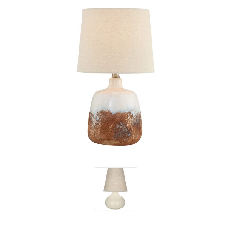 Lite Source Marco 2-Tone White Ceramic Table Lamp