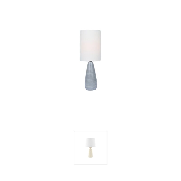 Lite Source Quatro 17-Inch Brushed Grey Ceramic Table Lamp