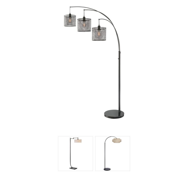 Lite Source Hamilton 3-Light Black Metal Arc Floor Lamp
